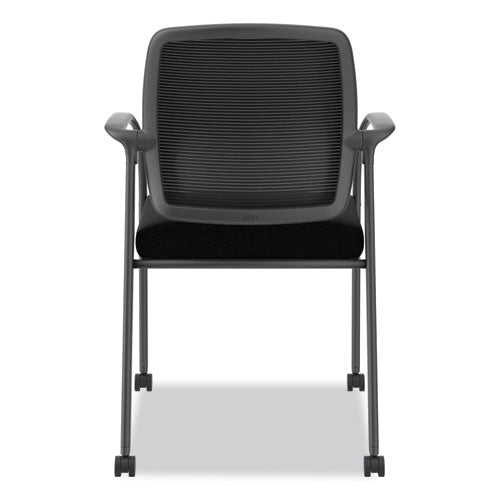 Nucleus Series Recharge Guest Chair, Supports Up To 300 Lb, 17.62" Seat Height, Black Seat/back, Black Base