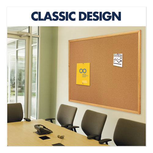 Classic Series Cork Bulletin Board, 36 X 24, Tan Surface, Oak Fiberboard Frame