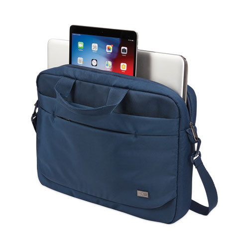 Advantage Laptop Attache, Fits Devices Up To 14", Polyester, 14.6 X 2.8 X 13, Dark Blue