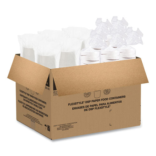 Flexstyle Food Lid Container, 12.1 Oz, 3.6" Diameter, White, Plastic, 250/carton