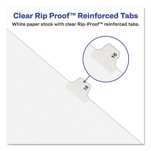 Preprinted Legal Exhibit Side Tab Index Dividers, Avery Style, 10-tab, 7, 11 X 8.5, White, 25/pack