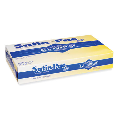 Satin-pac High Density Polyethylene Deli Film Sheets, 10 X 10.75, Clear, 1,000/pack, 10 Packs/carton