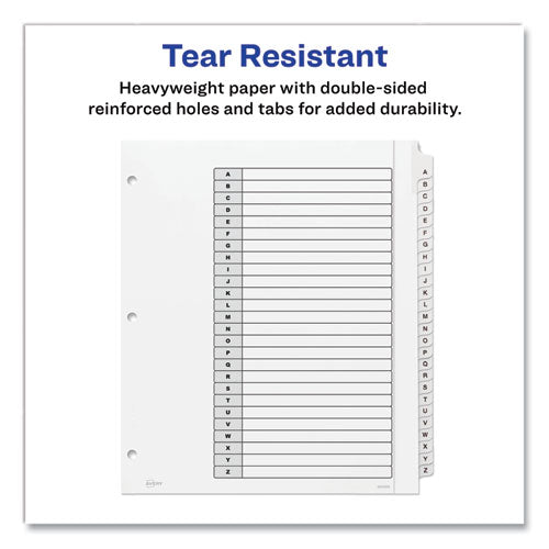 Customizable Toc Ready Index Black And White Dividers, 26-tab, A To Z, 11 X 9.25, 1 Set