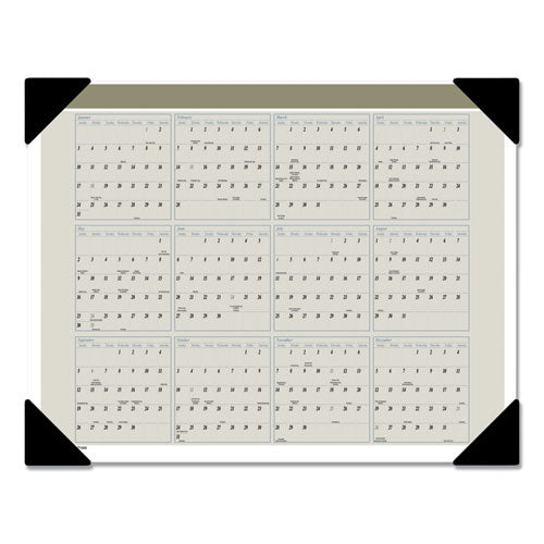 Executive Monthly Desk Pad Calendar, 22 X 17, White Sheets, Black Corners, 12-month (jan To Dec): 2024