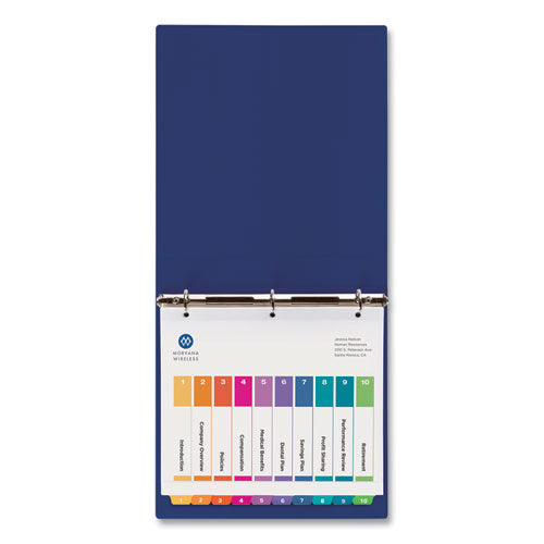 Customizable Toc Ready Index Multicolor Tab Dividers, Extra Wide Tabs, 10-tab, 1 To 10, 11 X 9.25, White, 1 Set