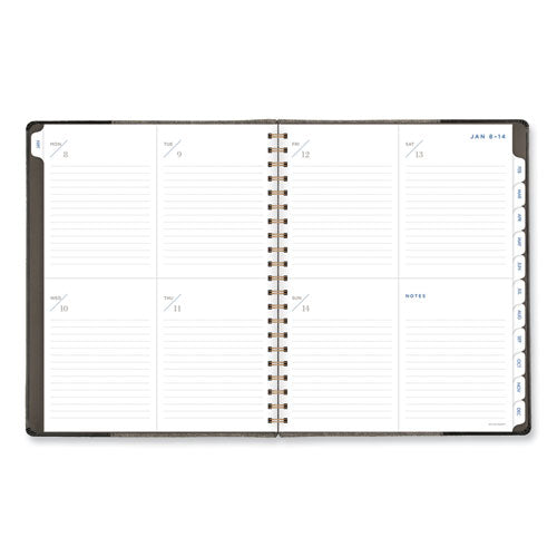 Signature Collection Black/gray Felt Weekly/monthly Planner, 11.25 X 9.5, Black/gray Cover, 13-month (jan To Jan): 2024-2025