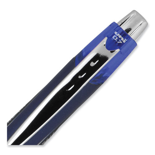 Jetstream Retractable Hybrid Gel Pen, Fine 0.7 Mm, Blue Ink, Blue/silver Barrel