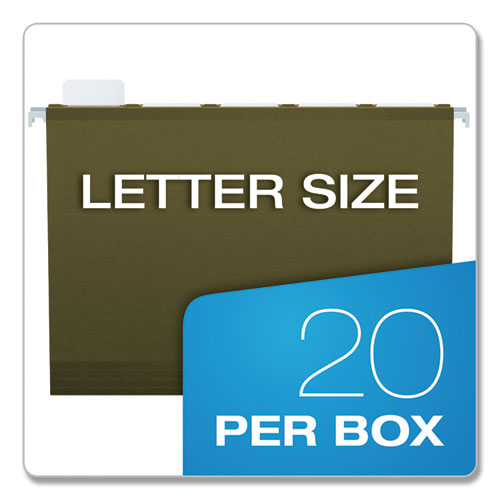 Ready-tab Reinforced Hanging File Folders, Letter Size, 1/3-cut Tabs, Standard Green, 25/box