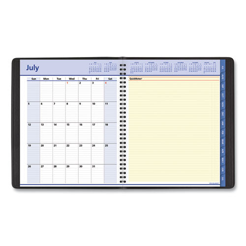 Quicknotes Weekly/monthly Planner, 10 X 8, Black Cover, 13-month (july To July): 2023 To 2024