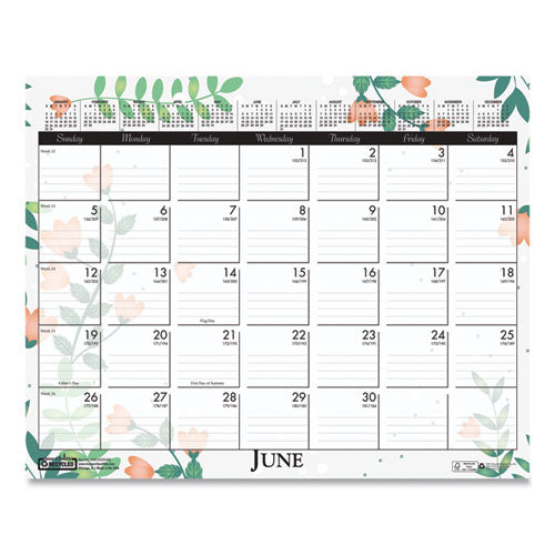 Recycled Wild Flower Wall Calendar, Wild Flowers Artwork, 15 X 12, White/multicolor Sheets, 12-month (jan To Dec): 2024