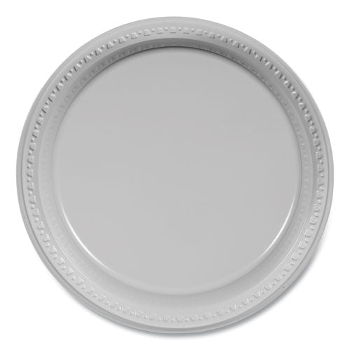 Plastic Dinnerware, Plates, 10.25" Dia, White, 125/pack