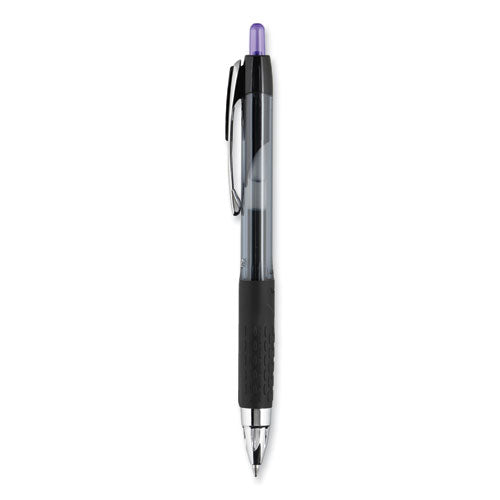 Signo 207 Gel Pen, Retractable, Medium 0.7 Mm, Violet Ink, Smoke/black/violet Barrel, Dozen