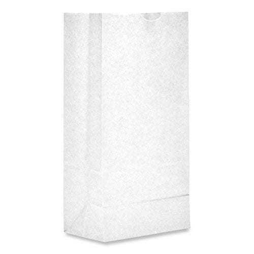 Grocery Paper Bags, 35 Lb Capacity, #10, 6.31" X 4.19" X 13.38", White, 500 Bags