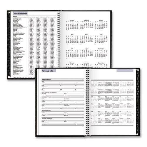 Dayminder Hardcover Weekly Vertical-column Format Appointment Book, 11 X 8, Black Cover, 12-month (jan To Dec): 2024