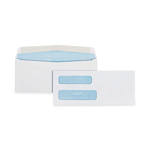 Double Window Security-tinted Check Envelope, #8 5/8, Commercial Flap, Gummed Closure, 3.63 X 8.63, White, 1,000/box