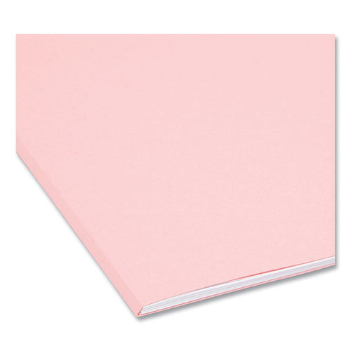 Colored File Folders, 1/3-cut Tabs: Assorted, Letter Size, 0.75" Expansion, Pink, 100/box