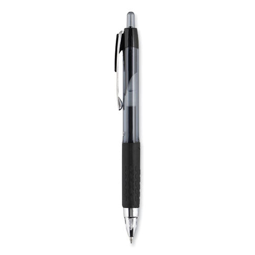 Signo 207 Gel Pen, Retractable, Fine 0.5 Mm, Black Ink, Smoke/black Barrel, Dozen