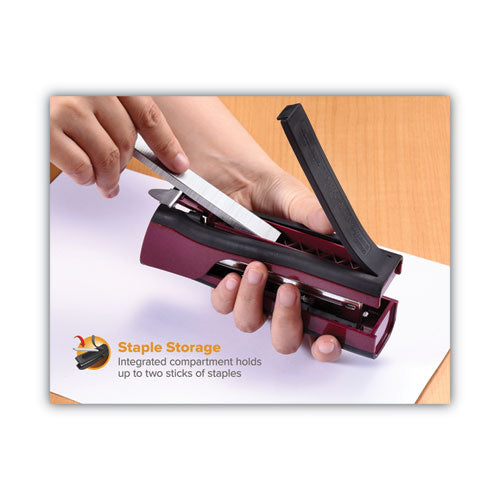 Dynamo Stapler, 20-sheet Capacity, Wine Metallic