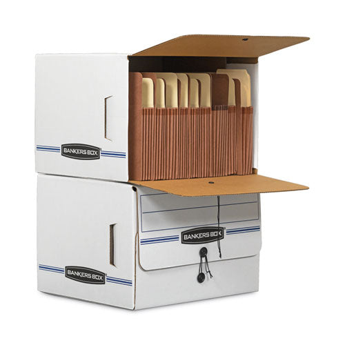 Side-tab Storage Boxes, Letter Files, White/blue, 12/carton