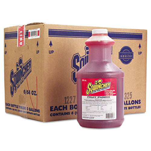 Liquid Concentrate Electrolyte Drink, Fruit Punch, 64oz Bottles, 6/carton