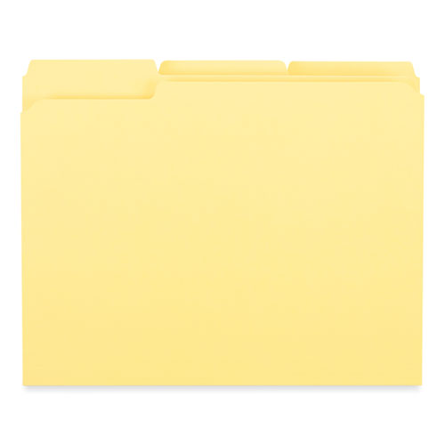 Reinforced Top-tab File Folders, 1/3-cut Tabs: Assorted, Letter Size, 1" Expansion, Yellow, 100/box