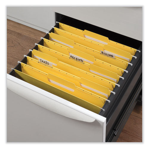 Reinforced Top-tab File Folders, 1/3-cut Tabs: Assorted, Letter Size, 1" Expansion, Yellow, 100/box