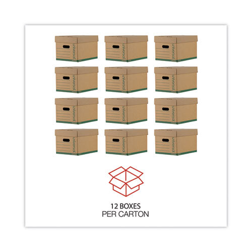 Professional-grade Heavy-duty Storage Boxes, Letter/legal Files, Kraft/green, 12/carton