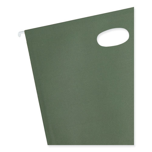 Hanging Pockets With Full-height Gusset, 1 Section, 3.5" Capacity, Letter Size, Standard Green, 10/box