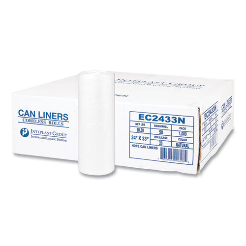 High-density Commercial Can Liners, 16 Gal, 5 Microns, 24" X 33", Natural, 50 Bags/roll, 20 Rolls/carton