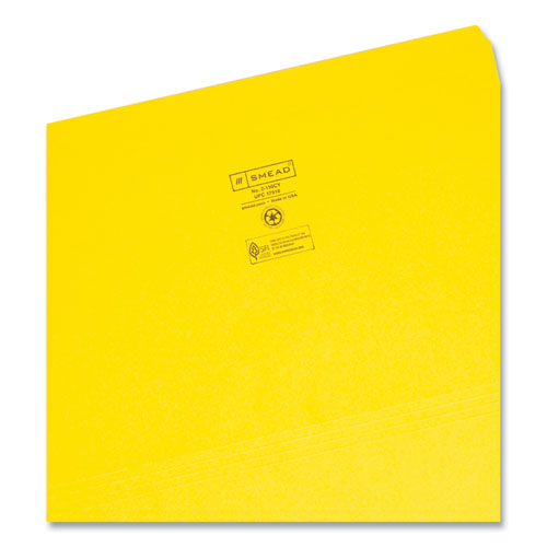 Reinforced Top Tab Colored File Folders, Straight Tabs, Legal Size, 0.75" Expansion, Yellow, 100/box