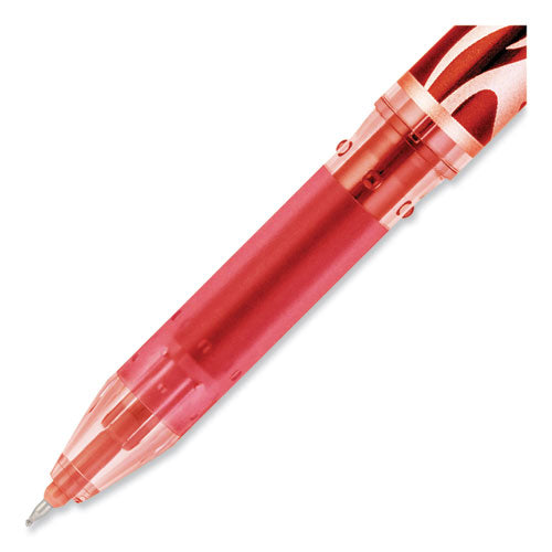 Frixion Point Erasable Gel Pen, Stick, Extra-fine 0.5 Mm, Red Ink, Red/silver/transparent Red Barrel