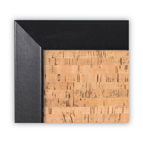 Natural Cork Bulletin Board, 36 X 24, Tan Surface, Black Wood Frame