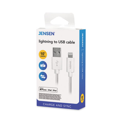 Lightning To Usb Cable, 10 Ft, White