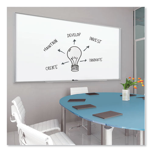 Fusion Nano-clean Magnetic Whiteboard, 72 X 48, White Surface, Silver Aluminum Frame