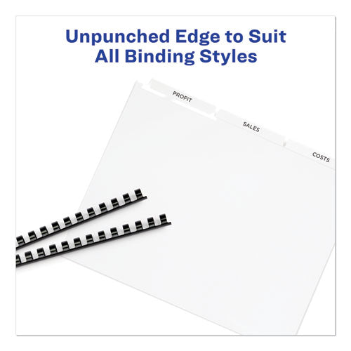 Print And Apply Index Maker Clear Label Unpunched Dividers, 3-tab, 11 X 8.5, White, 25 Sets