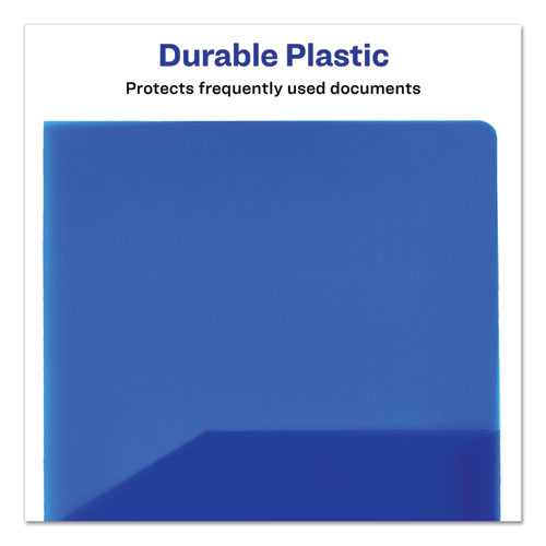 Plastic Two-pocket Folder, 20-sheet Capacity, 11 X 8.5, Translucent Blue