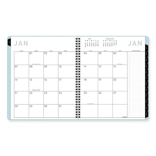 Contemporary Lite Monthly Planner, 11 X 9.5, Light Blue Cover, 12-month (jan To Dec): 2024