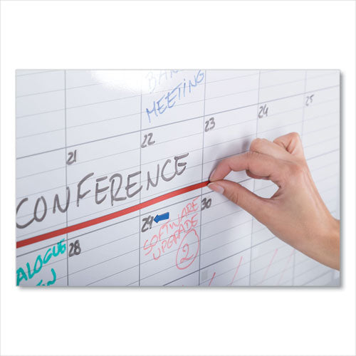 Magnetic Dry Erase Calendar Board, One Month, 48 X 36, White Surface, Silver Aluminum Frame