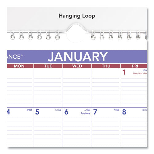 Monthly Wall Calendar With Ruled Daily Blocks, 8 X 11, White Sheets, 12-month (jan To Dec): 2024