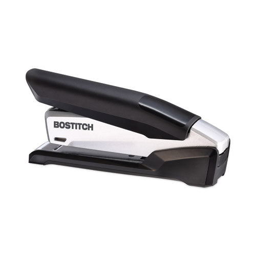 Inpower Spring-powered Desktop Stapler With Antimicrobial Protection, 28-sheet Capacity, Black/silver