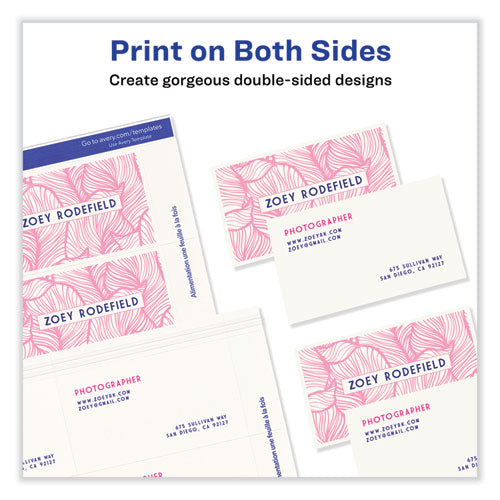 Printable Microperforated Business Cards W/sure Feed Technology, Inkjet, 2 X 3.5, Ivory, 250 Cards, 10/sheet, 25 Sheets/pack