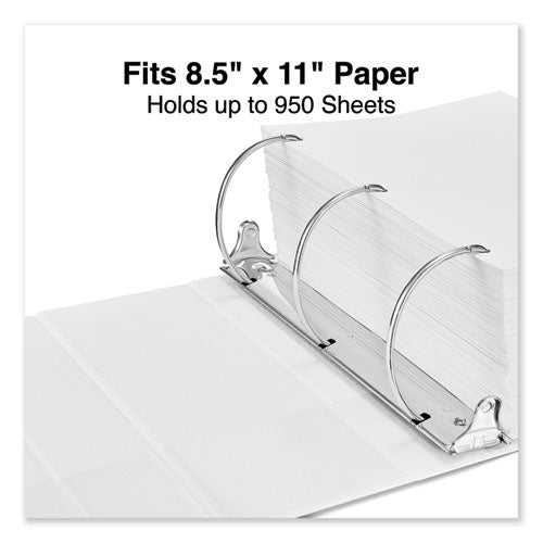 Slant D-ring View Binder, 3 Rings, 5" Capacity, 11 X 8.5, White