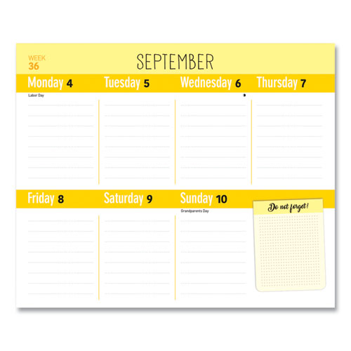 Fridge Planner Magnetized Weekly Calendar With Pads + Pencil, 12 X 12.5, White/yellow Sheets, 16-month (sept-dec): 2024-2025