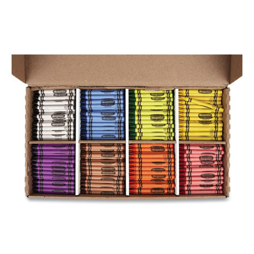 Classpack Regular Crayons, 8 Colors, 800/box