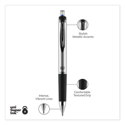 207 Impact Gel Pen, Retractable, Bold 1 Mm, Blue Ink, Black/blue Barrel