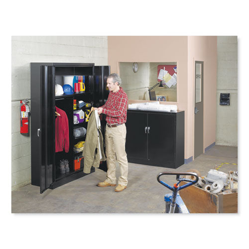 Assembled Jumbo Steel Storage Cabinet, 48w X 18d X 78h, Black