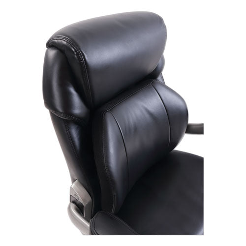 Cosset Mid-back Executive Chair, Supports Up To 275 Lb, 18.5" To 21.5" Seat Height, Black Seat/back, Slate Base