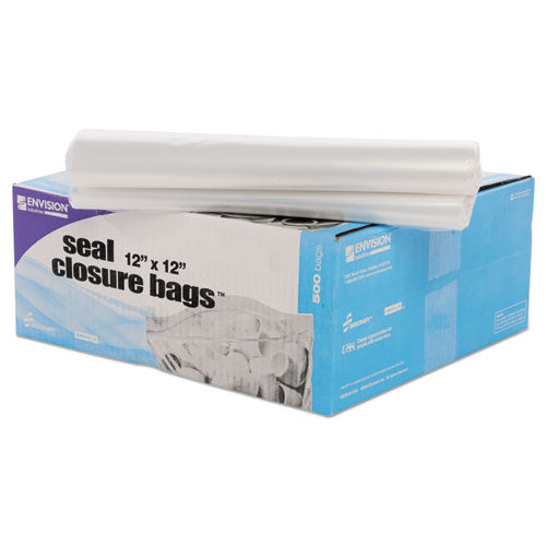 Seal Closure Bags, 2 Mil, 12" X 12", Clear, 500/carton