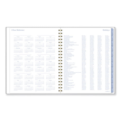 Elena Weekly/monthly Planner, Palm Leaves Artwork, 11 X 9.25, Blue/white Cover, 12-month (jan To Dec): 2024