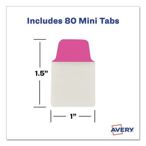 Ultra Tabs Repositionable Tabs, Mini Tabs: 1" X 1.5", 1/5-cut, Assorted Neon Colors, 80/pack